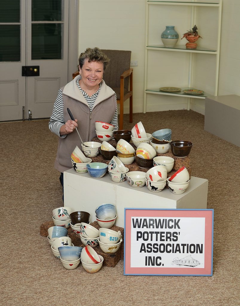 Warwick Potters Jenny Shergold shows off some of the things members have created, which kids can learn to make at a special Mother's Day themed craft session tomorrow.